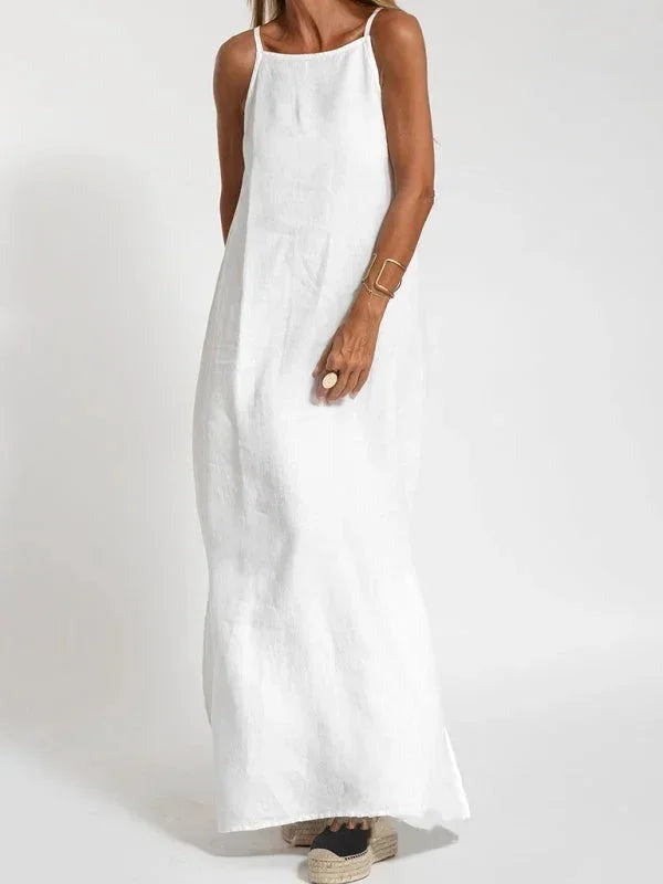 Maria - Women's Sleeveless Linen Maxi Dress, Casual Summer Dress - photo 2
