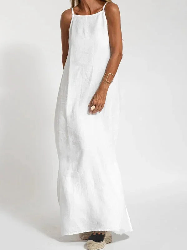 Maria - Women's Sleeveless Linen Maxi Dress, Casual Summer Dress - photo 2