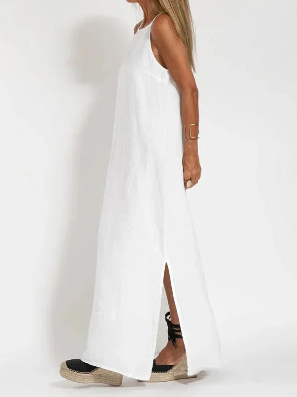 Maria - Women's Sleeveless Linen Maxi Dress, Casual Summer Dress - photo 9