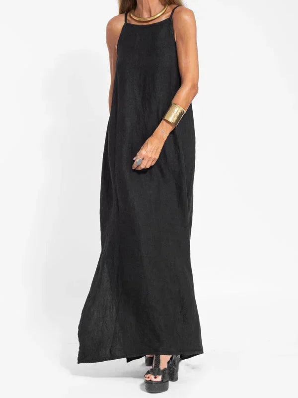 Maria - Women's Sleeveless Linen Maxi Dress, Casual Summer Dress - photo 16