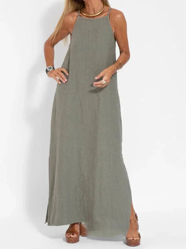Maria - Women's Sleeveless Linen Maxi Dress, Casual Summer Dress - photo 7