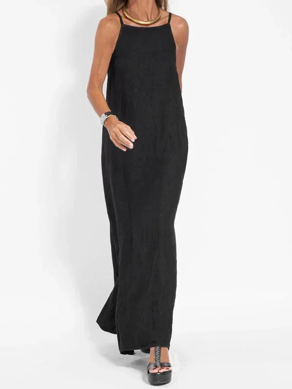 Maria - Women's Sleeveless Linen Maxi Dress, Casual Summer Dress - photo 14