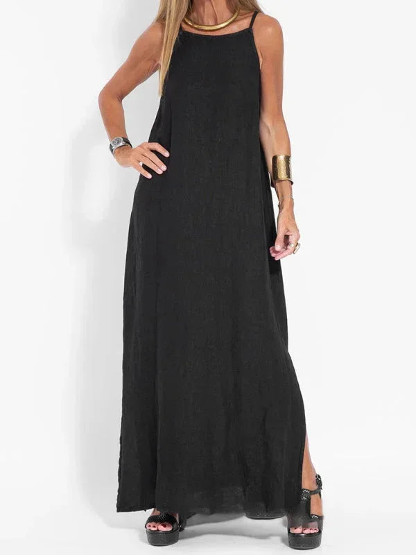 Maria - Women's Sleeveless Linen Maxi Dress, Casual Summer Dress - photo 3
