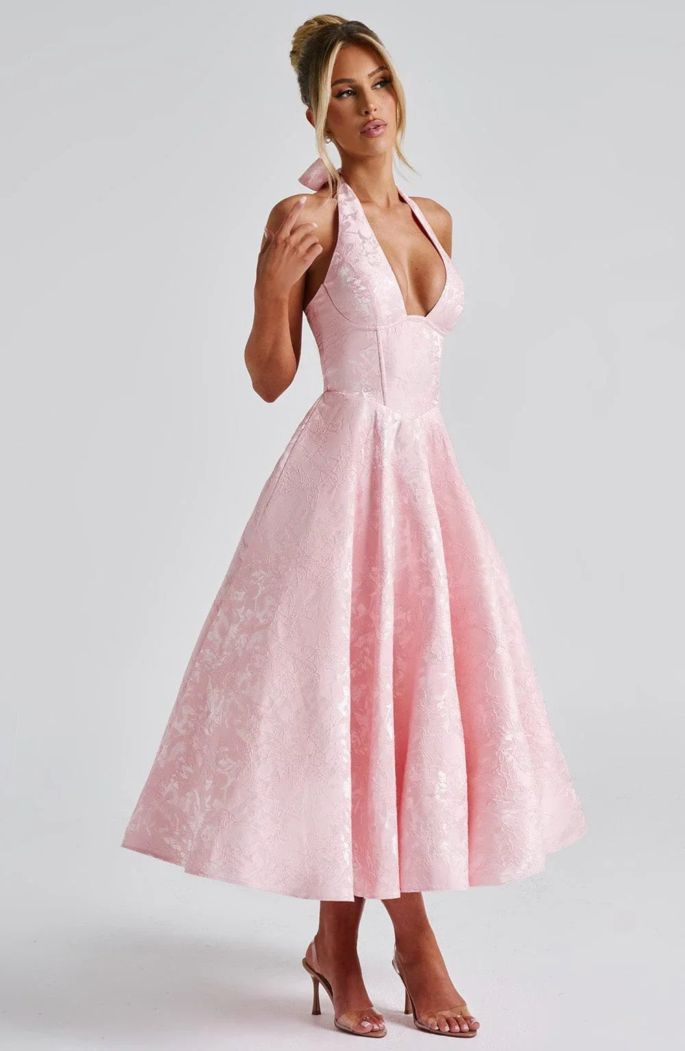 Blair - Women's midi dress with open back and flared skirt - photo 9