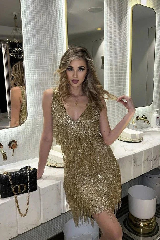 Fringe sequin Mini dress for women - photo 1