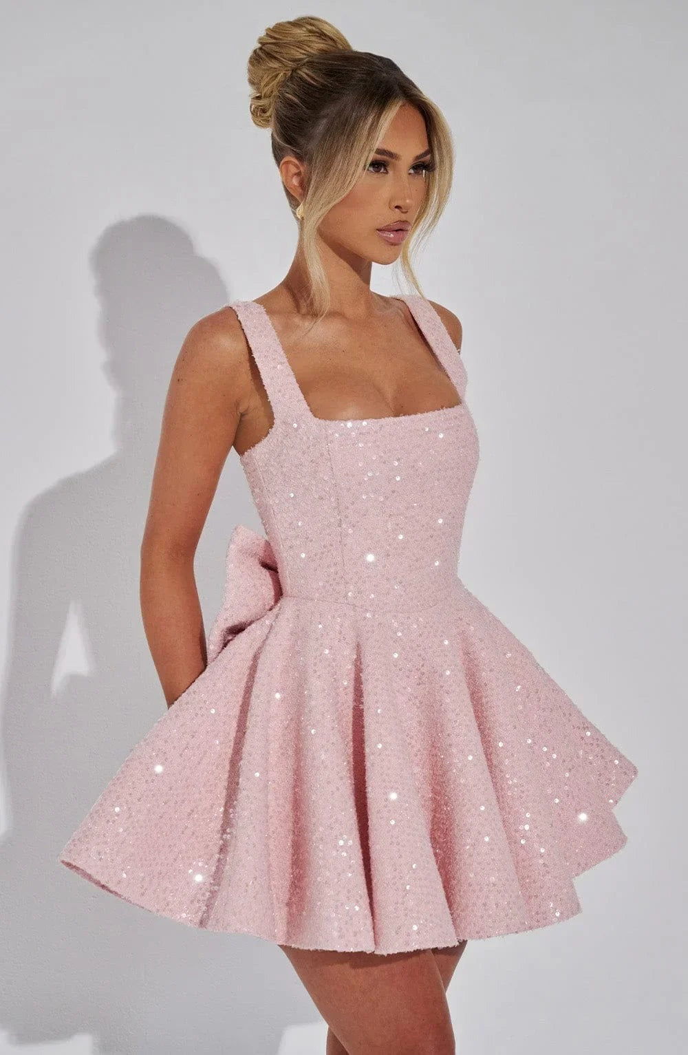 Celeste - Women's Sequined Party Dress with Bow - photo 5