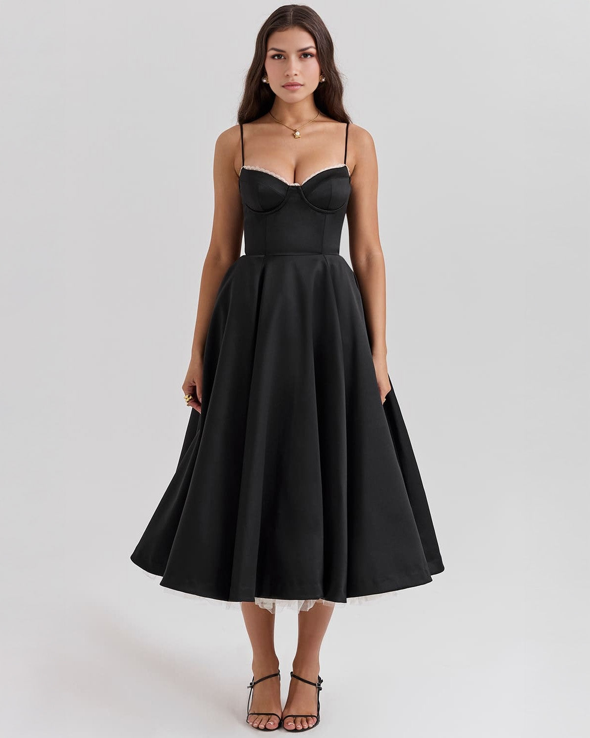 Robina - Women's Bustier Midi Dress with Full Skirt - photo 15