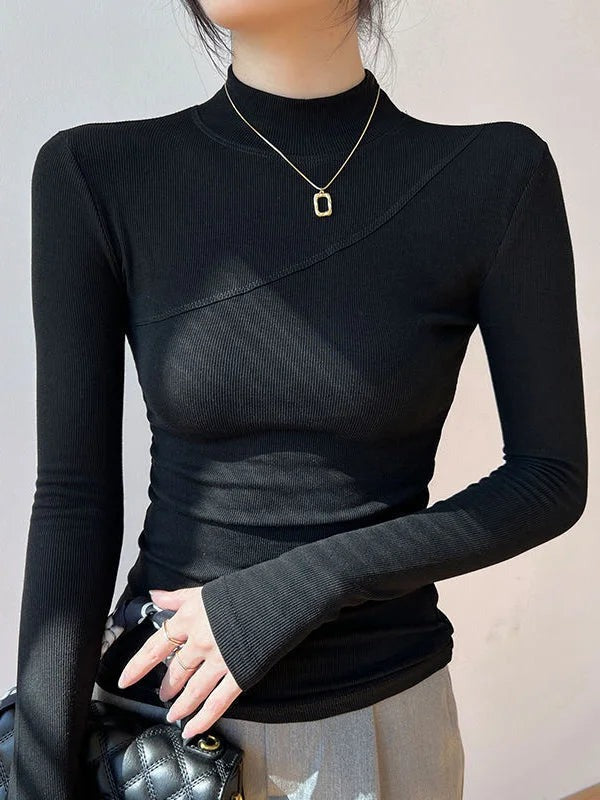 Rosamund - Women's Blouse with Roll Neck and Long Sleeves - photo 2