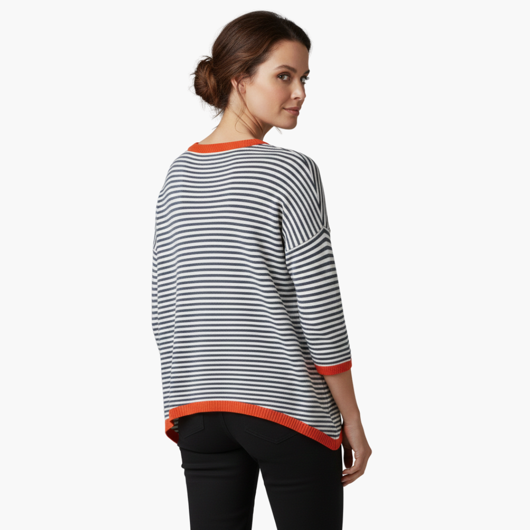 Sabrina - Women's Top with Stripe and Long Sleeves - photo 2