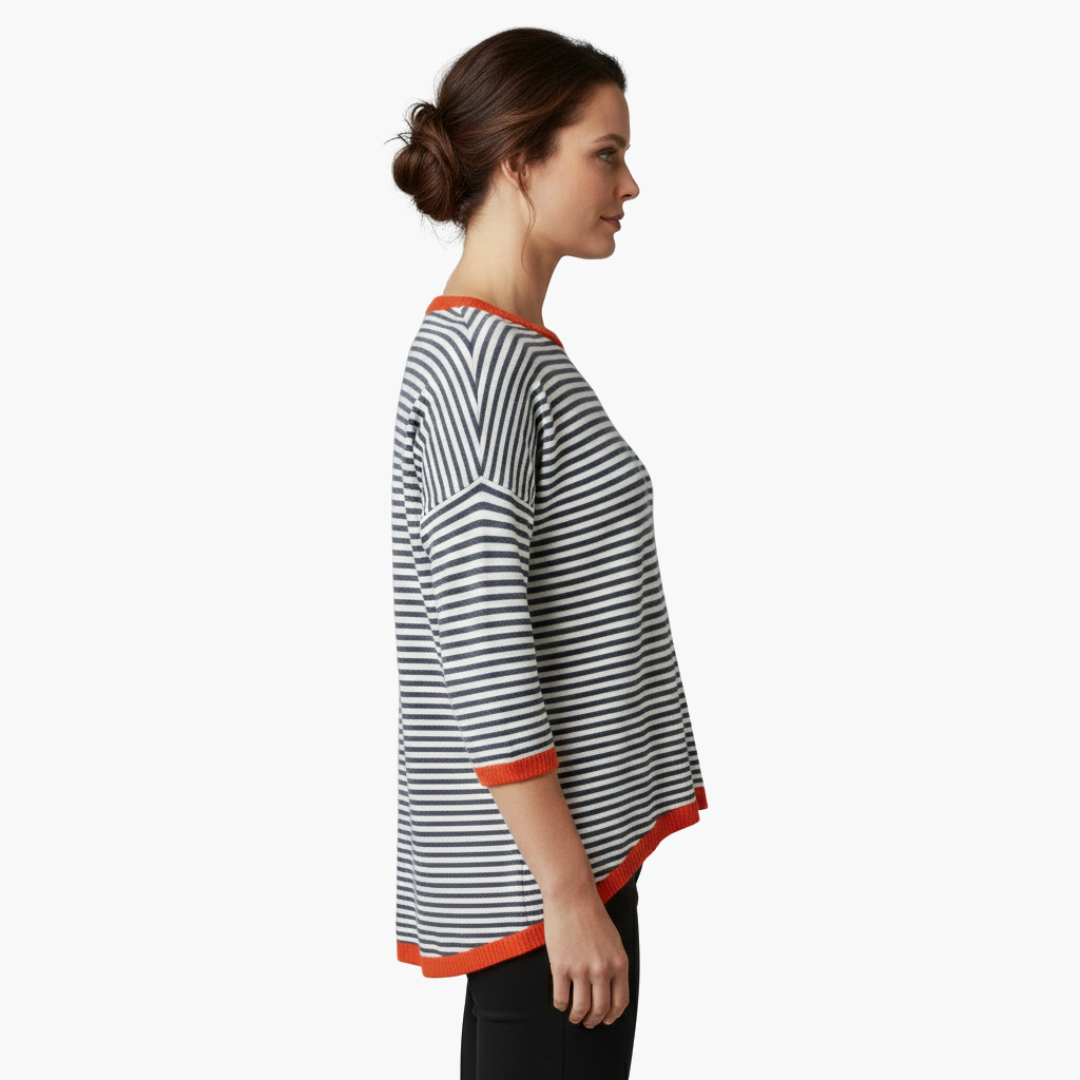 Sabrina - Women's Top with Stripe and Long Sleeves - photo 3