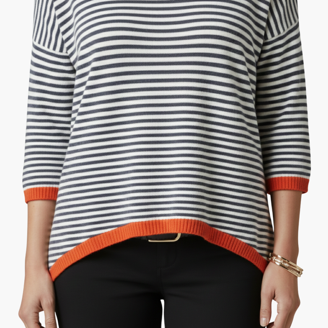 Sabrina - Women's Top with Stripe and Long Sleeves - photo 5