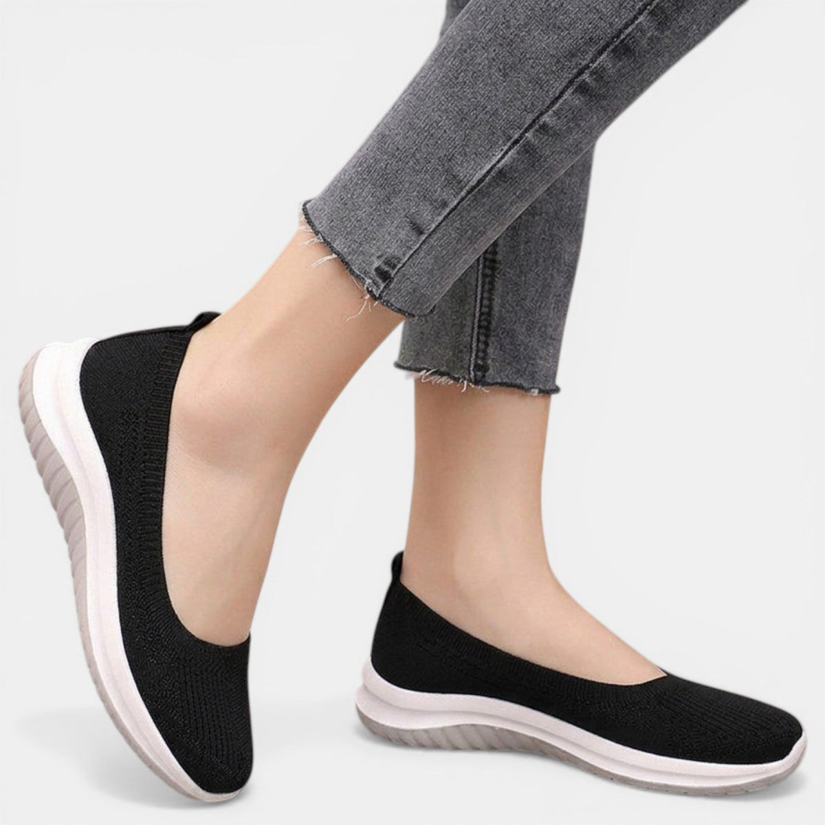 Sallie - Women's Knitted Slip-On Trainers with Cushioned Sole - photo 2