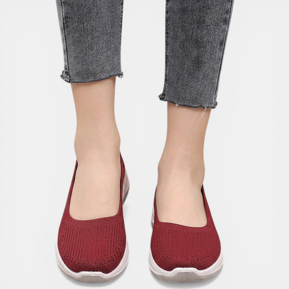 Sallie - Women's Knitted Slip-On Trainers with Cushioned Sole - photo 8