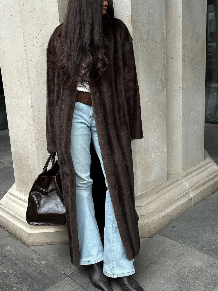 Salome - Women's Relaxed Coat with a Tie Belt
