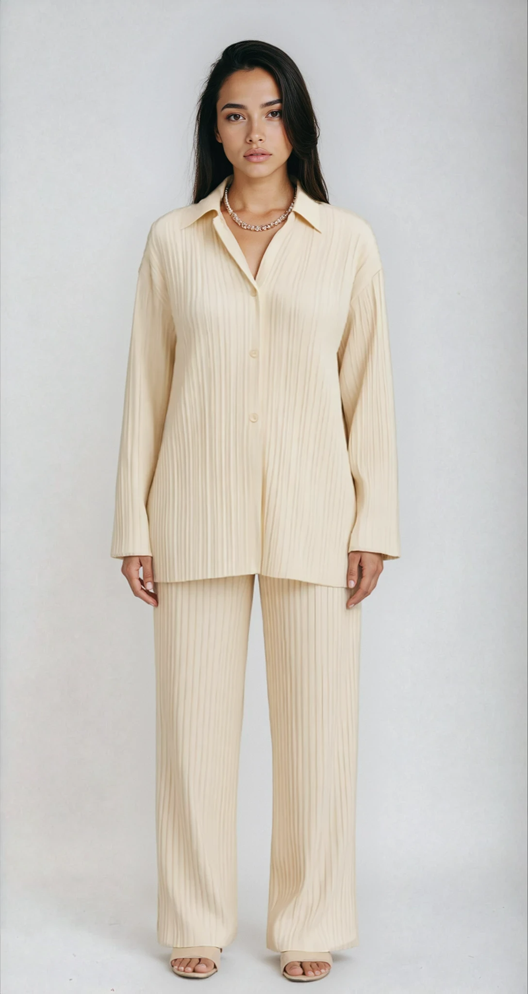 Sapphira - Women's Relaxed Two-Piece Set with Pleats - photo 7