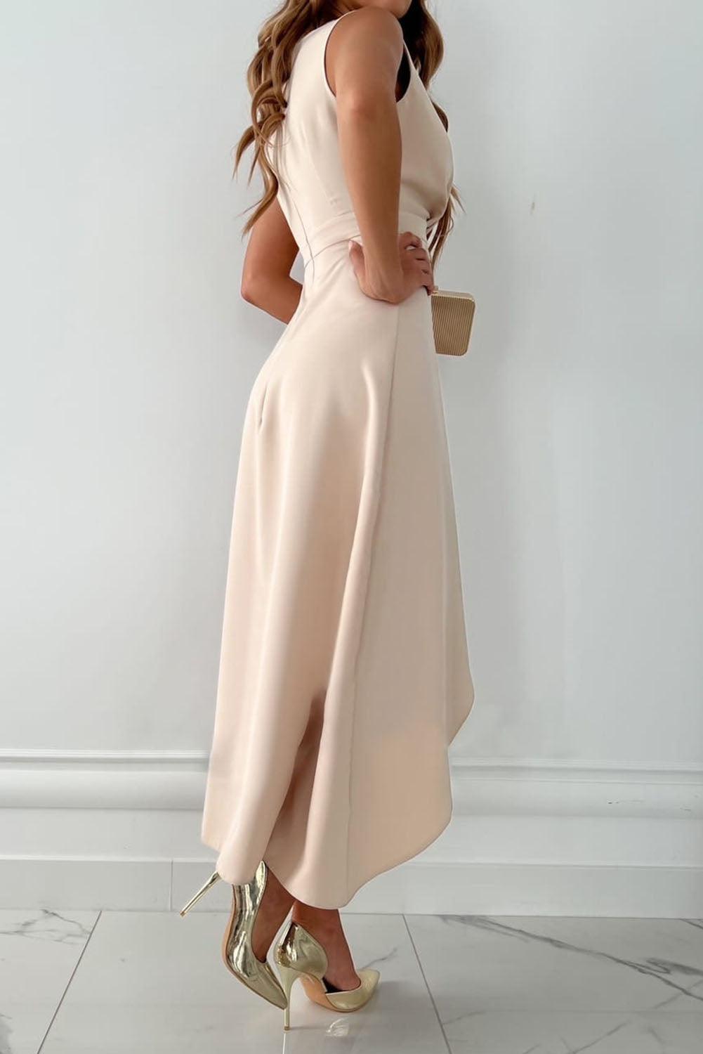 Women's V-Neck Midi Dress with Flattering Fit - photo 2
