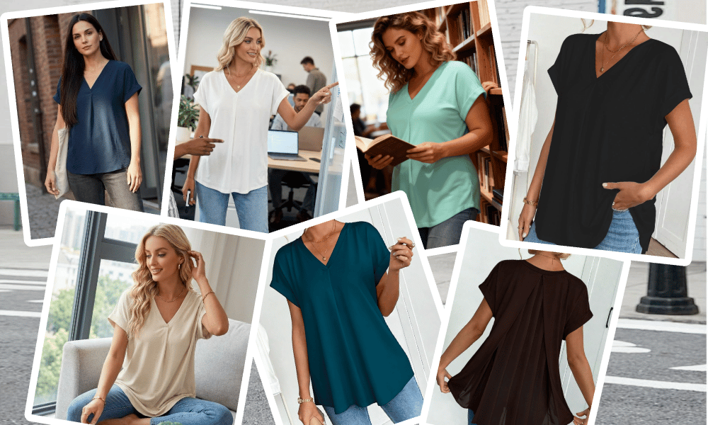 Sybil - Women's V-Neck Tunic T-Shirt - photo 8