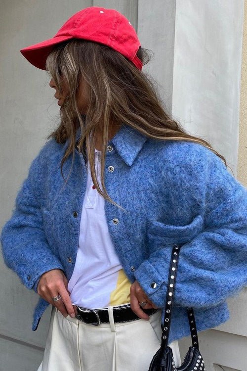 Tina - Women's Jacket with Button Front and Collar - photo 2
