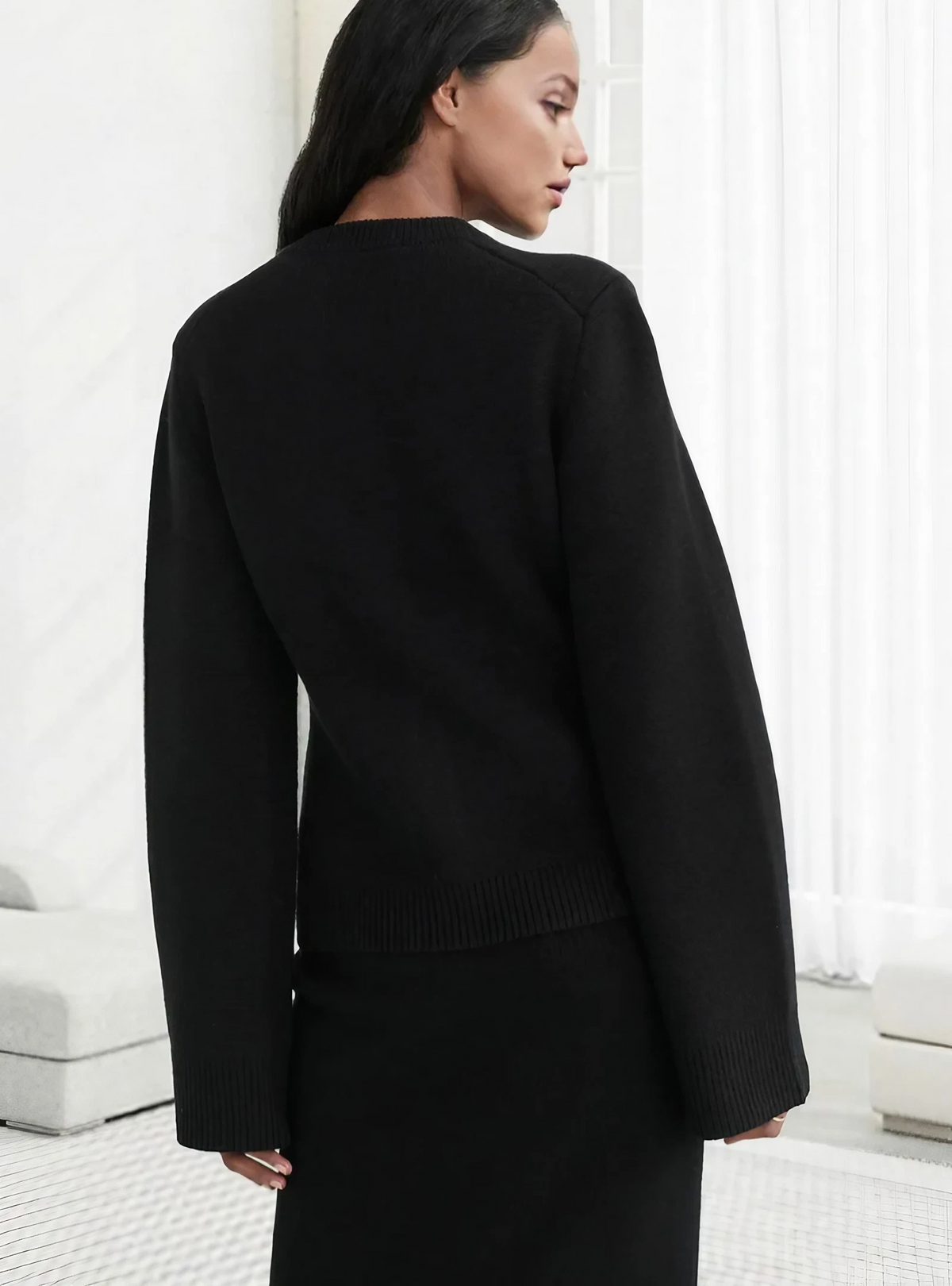 Tracey - Women's Relaxed Cardigan with Balloon Sleeves - photo 7
