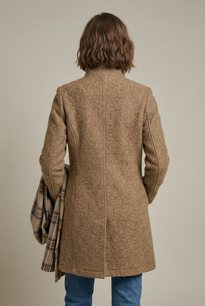 Tracy - Women's Coat with Button Front and Collar - photo 6