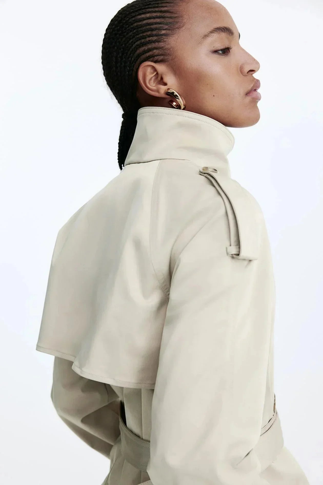 Gemma - Trench da donna con collo alto e cintura annodata