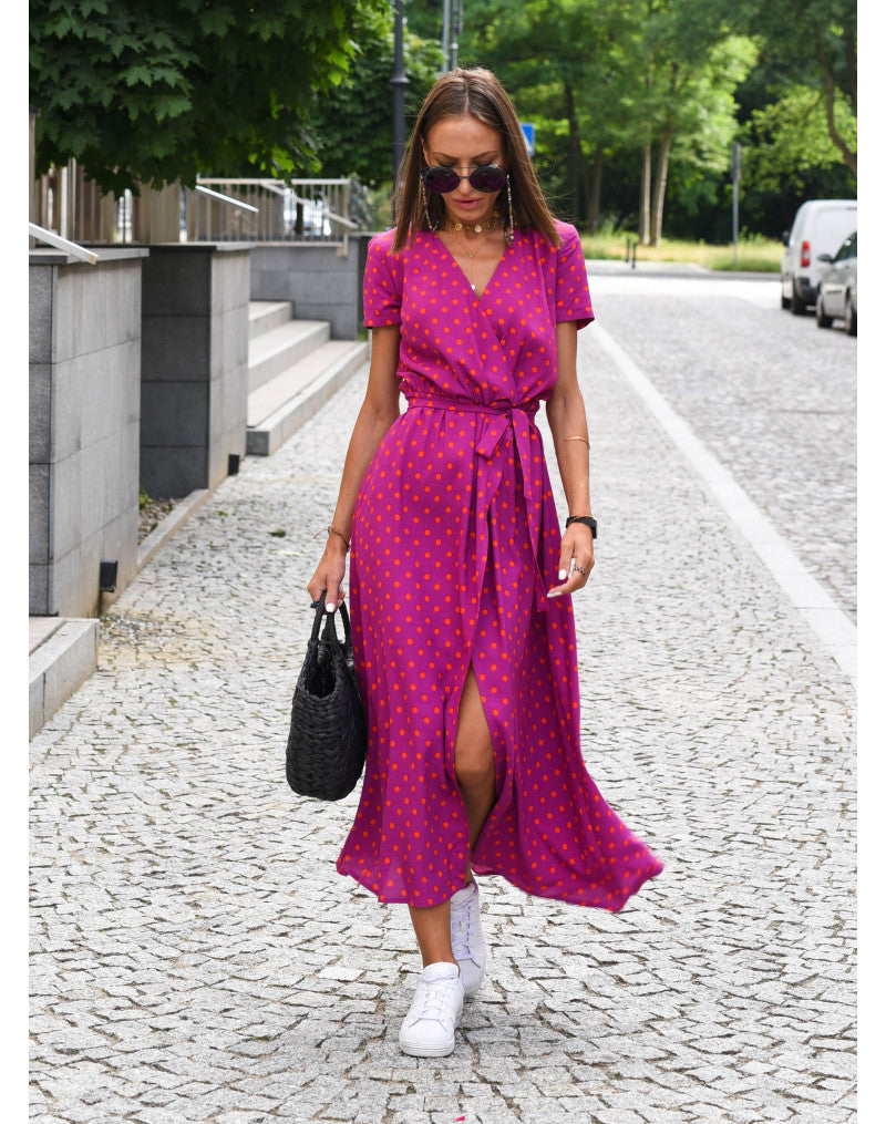 Denise - Women's Wrap Dress with Short Sleeves