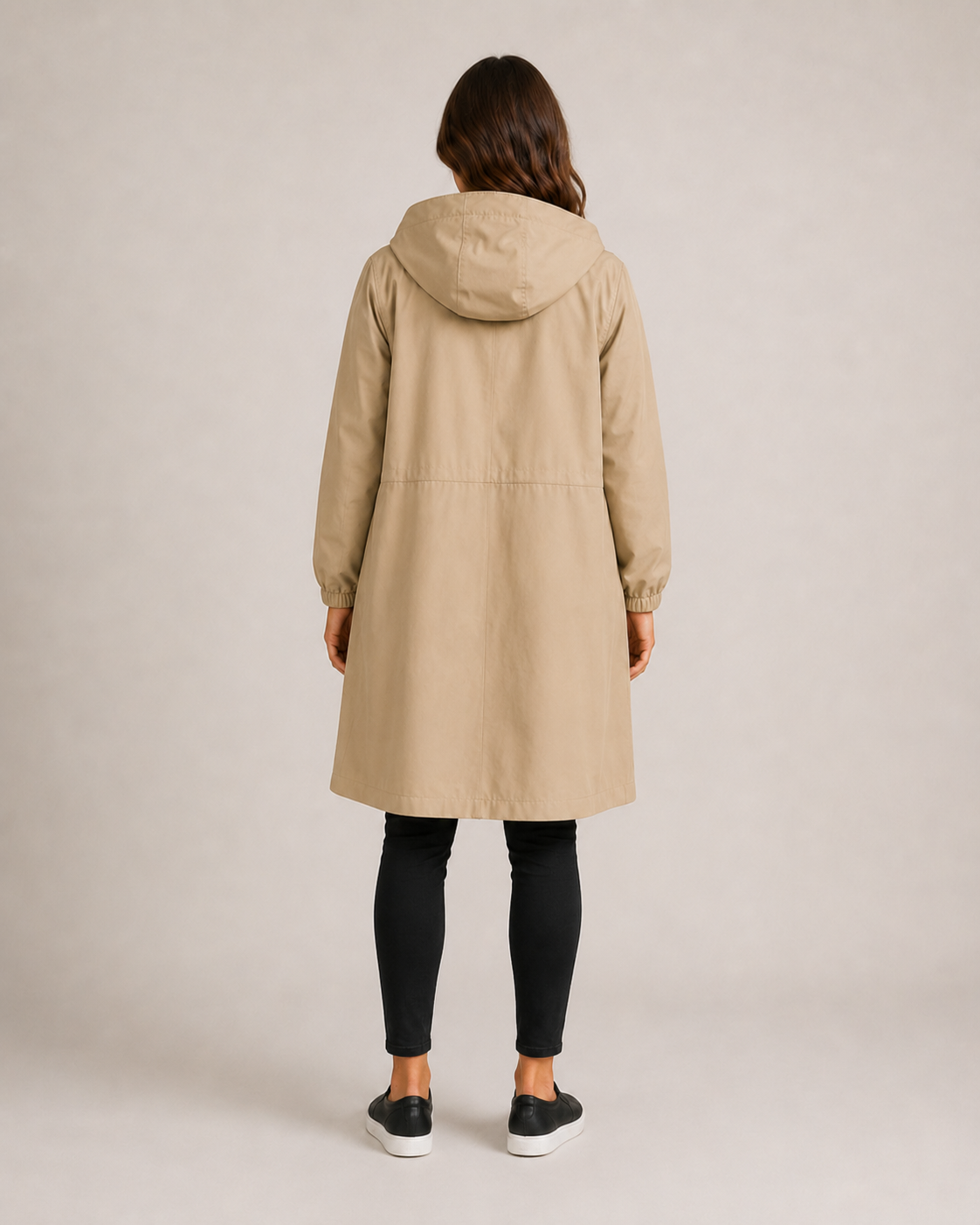 Una - Women's Longline Hooded Jacket with Button Front - photo 7