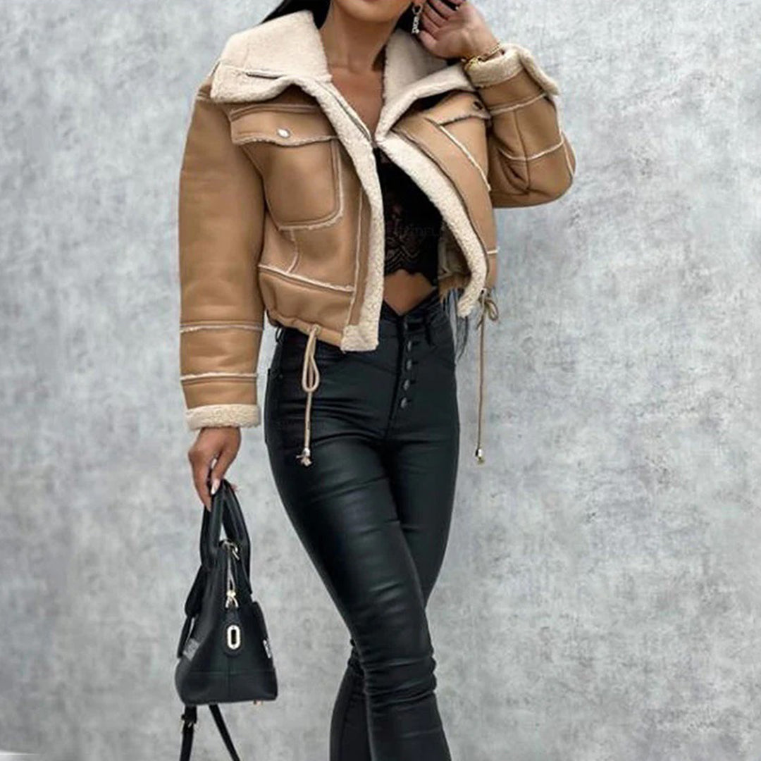 Veronica - Women's Aviator Jacket with Faux Shearling Lining - photo 10