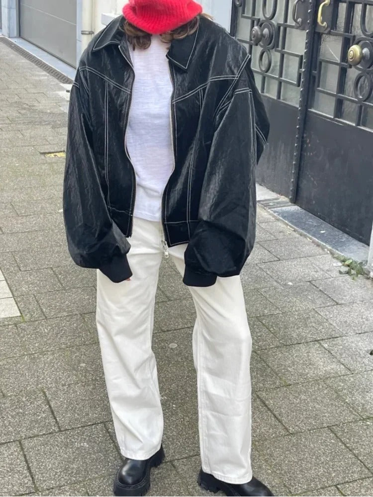 Donatella - Women's Bomber Blazer with Zip Front