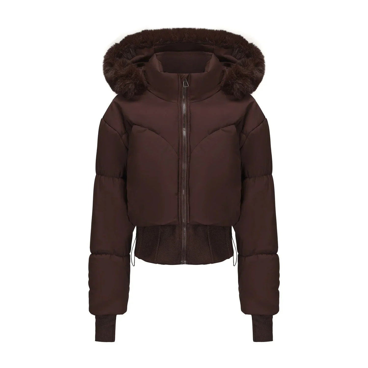 Iris - Women's short winter puffer jacket with removable hood - photo 7