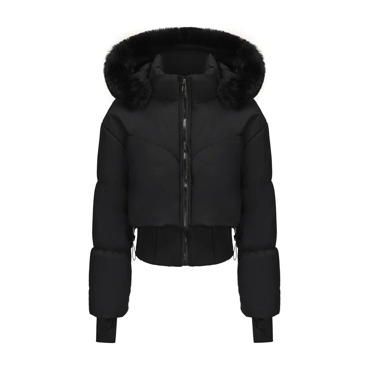 Iris - Women's short winter puffer jacket with removable hood - photo 6