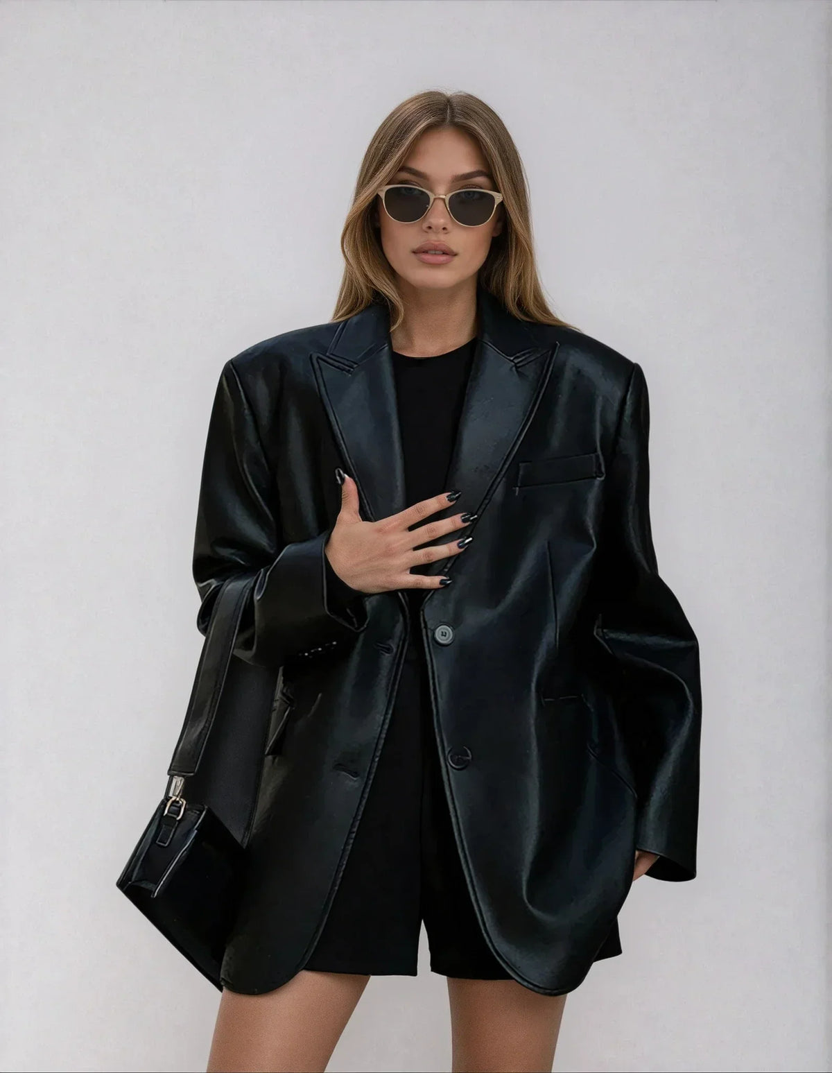 Morgan - Women's Long Relaxed Leather-Look Jacket - photo 1