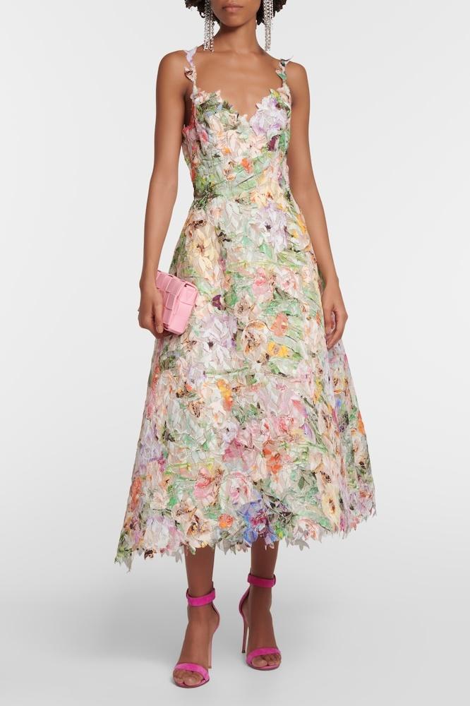 Bellarose - Floral Embroidered Lace Midi Dress Elegant & Romantic Summer Outfit - photo 1