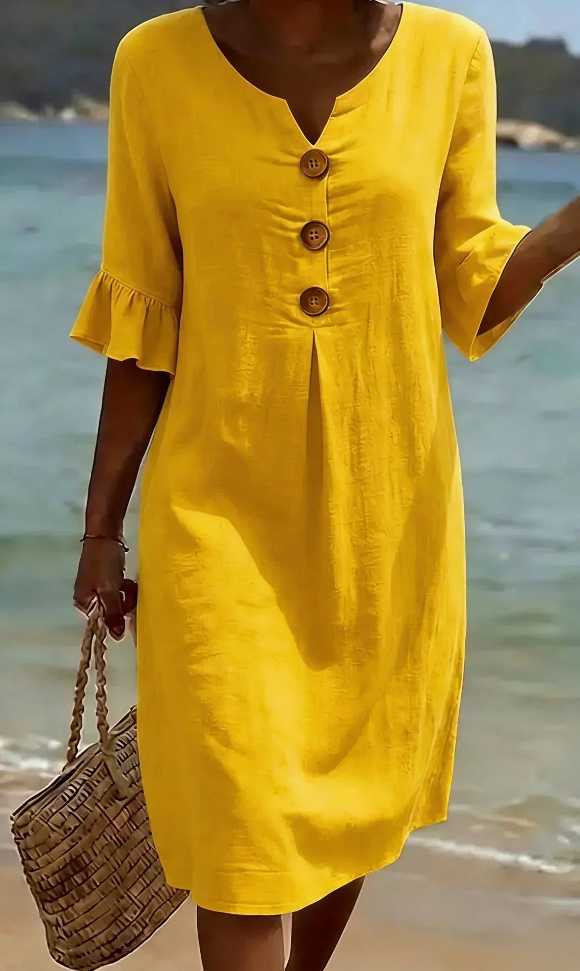 Kara - Women's Mini Dress with Buttons