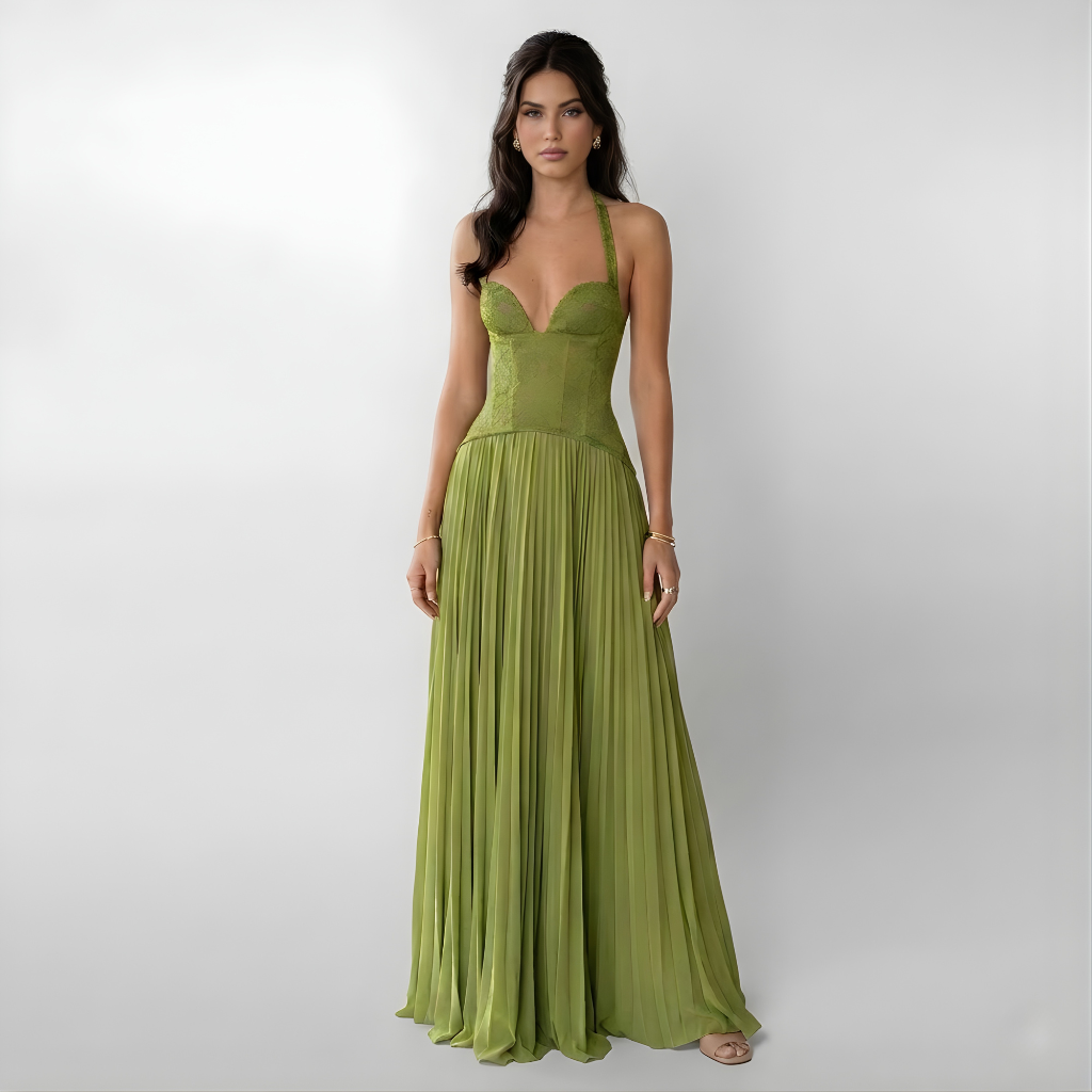 Winsome - Women's Flowing Maxi Dress with Pleats - photo 1