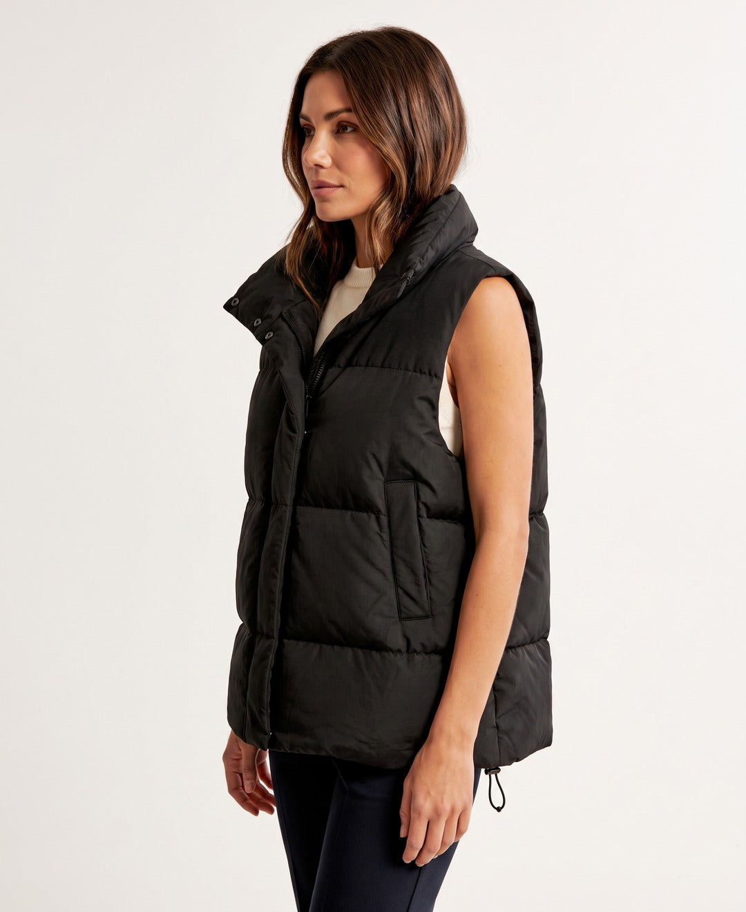Women's Oversized Puffer Gilet with Funnel Collar