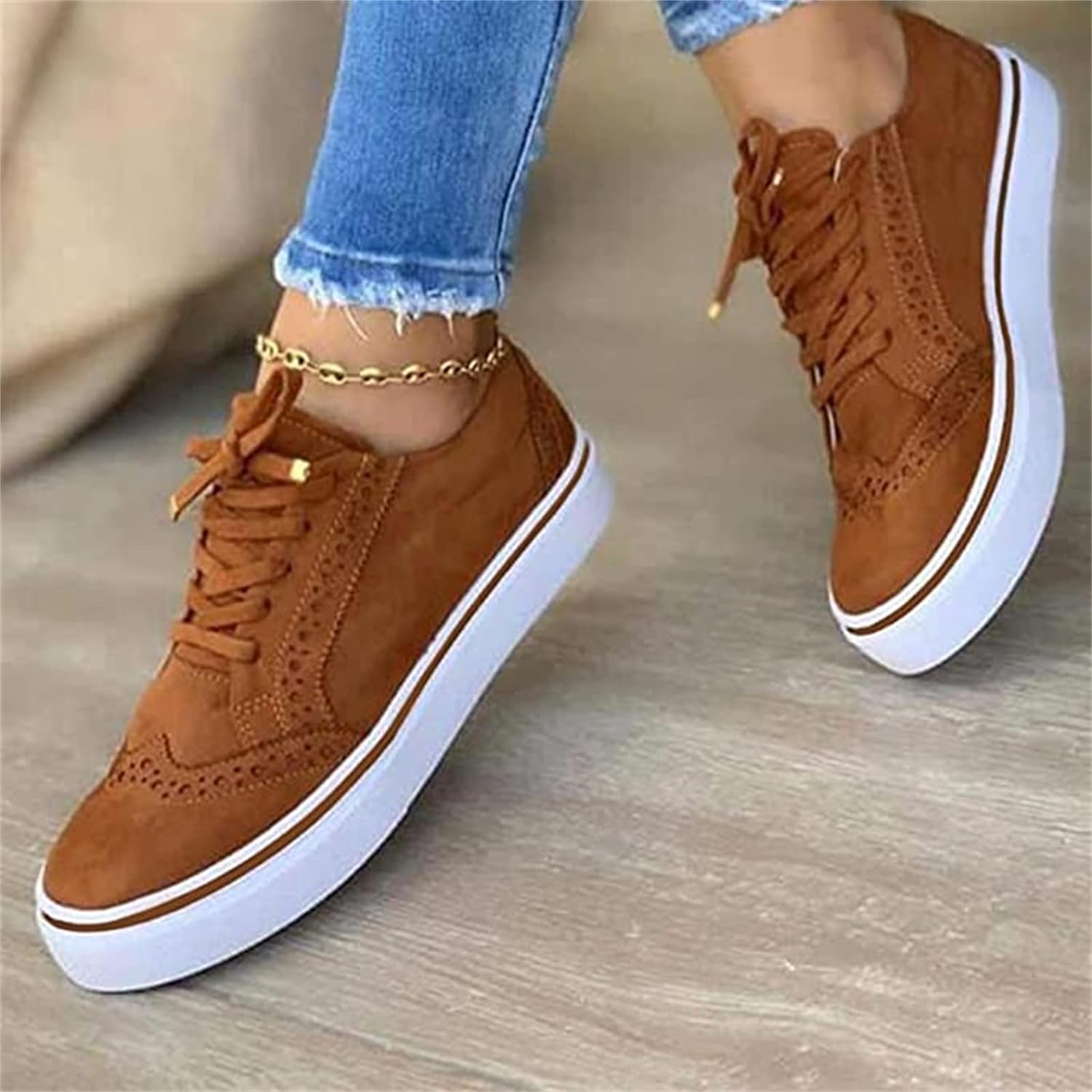 Women's Brown Wide Fit Comfort Shoes for Swollen Feet - photo 6