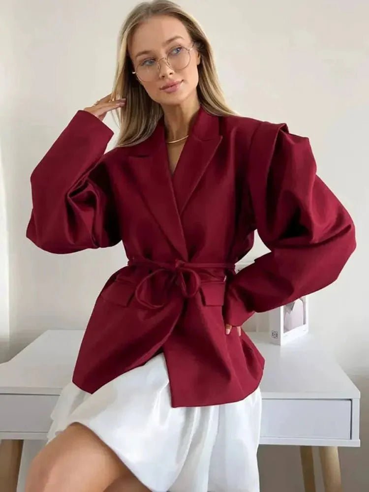 Belinda – Blazer de damă cu cordon și mâneci largi