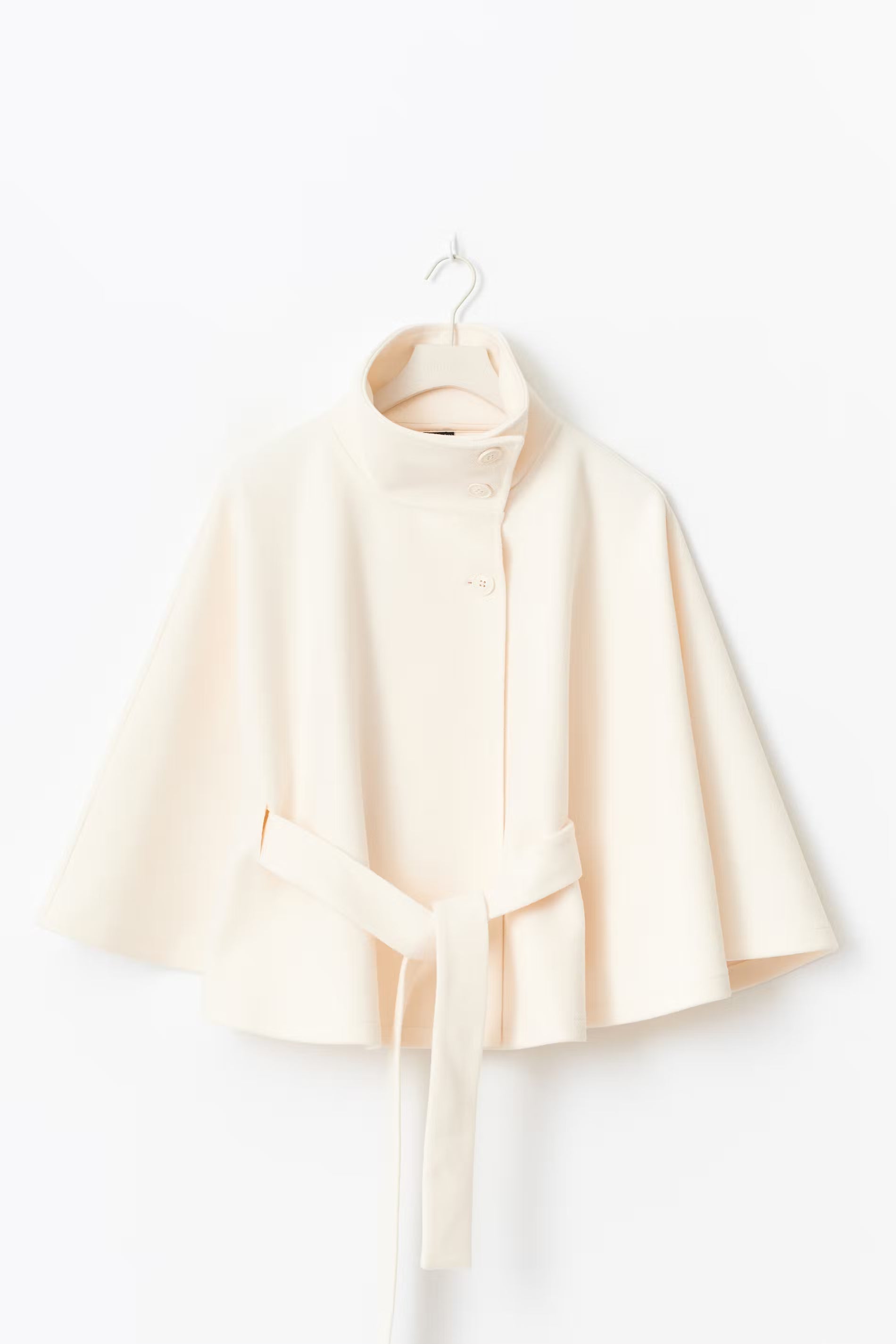 Women's Belted Cape with High Collar - photo 2