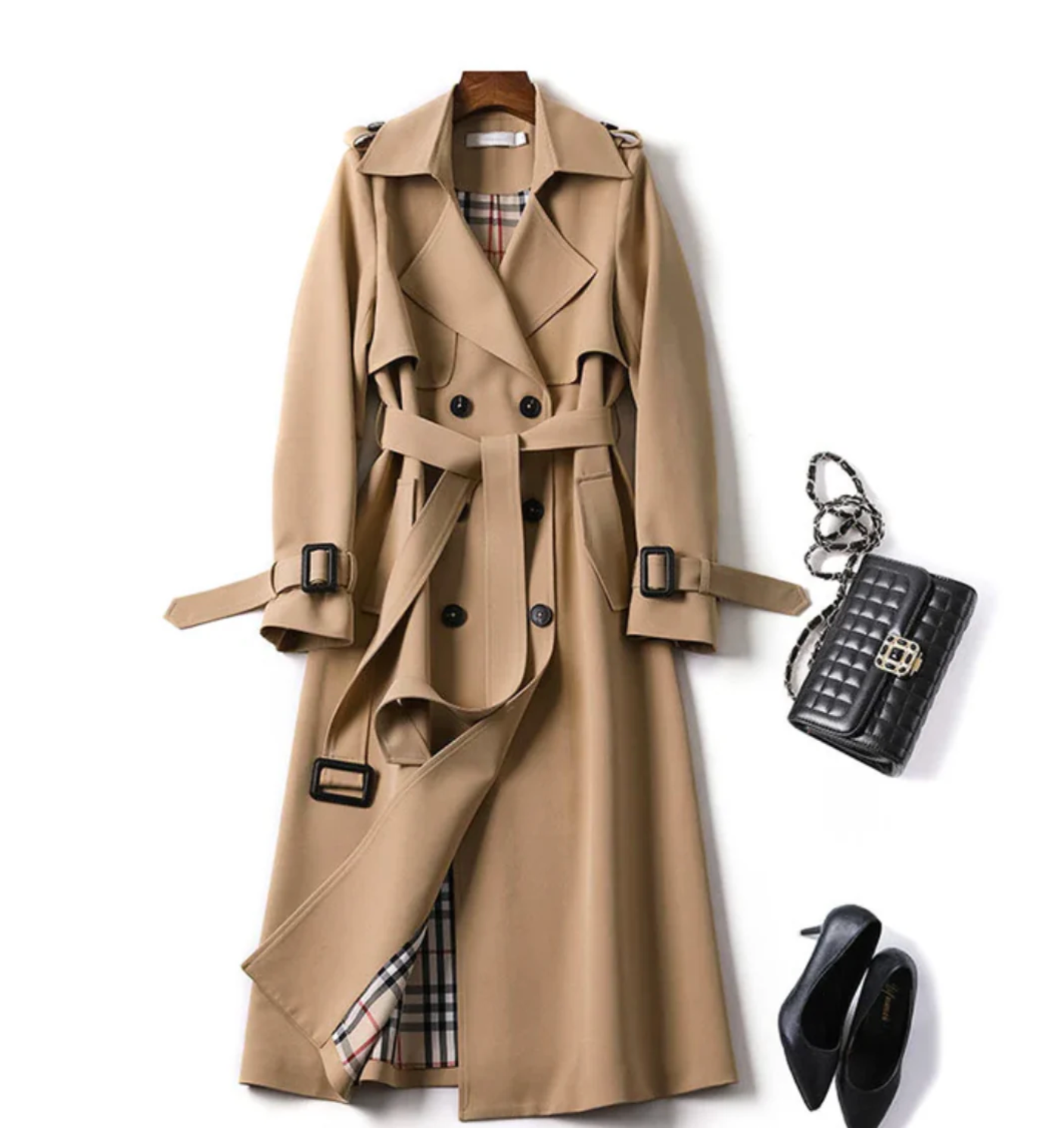 Nan - Women's Belted Double-Breasted Trench Coat - photo 1