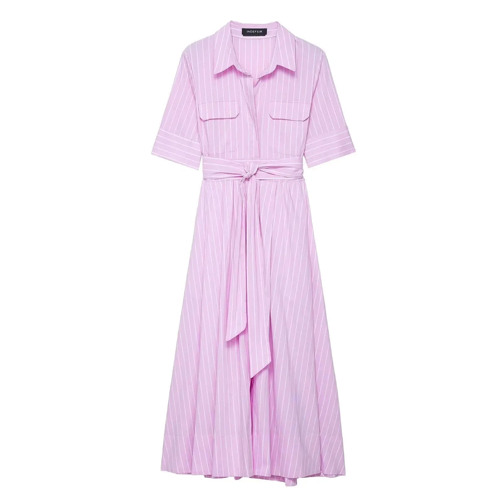 Beth - Abito chemisier midi da donna con cintura