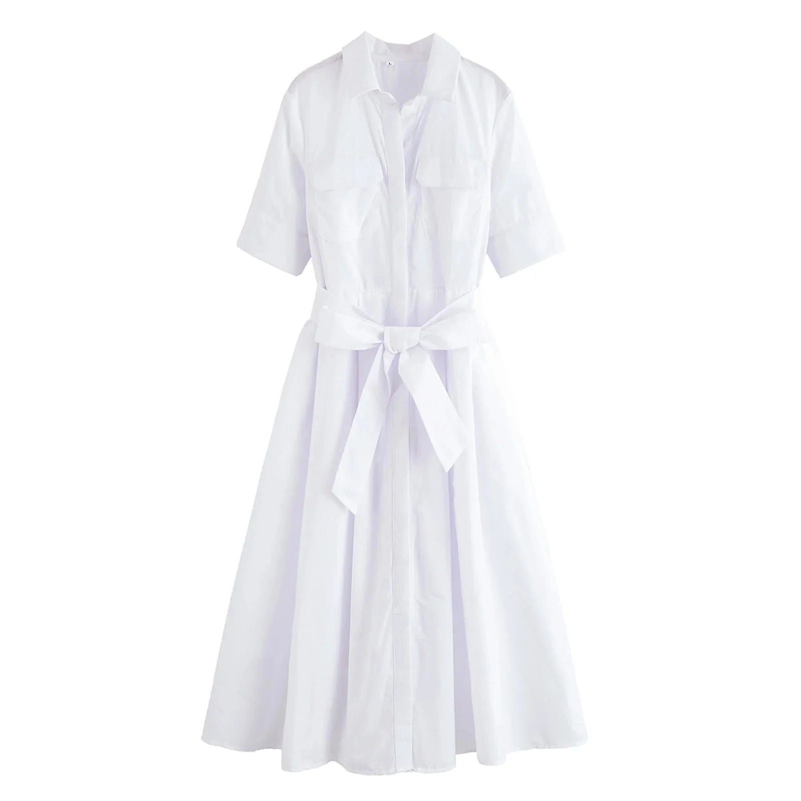 Beth - Abito chemisier midi da donna con cintura