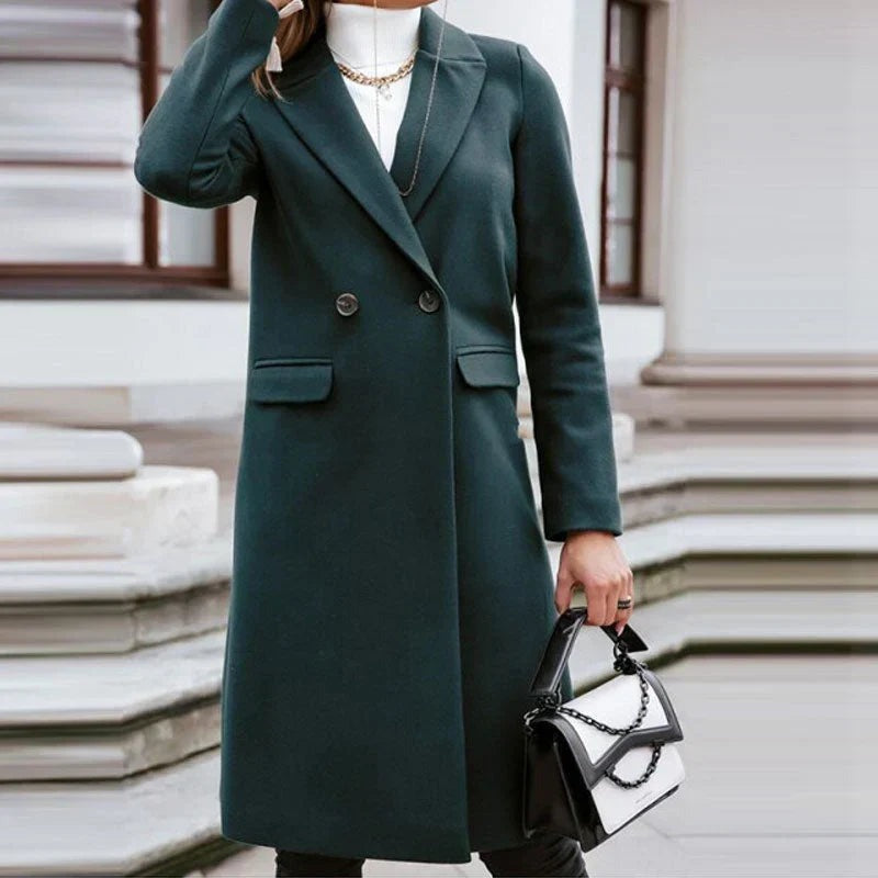 Women's Oversized Longline Coat with a Button Front and Pockets – view 12