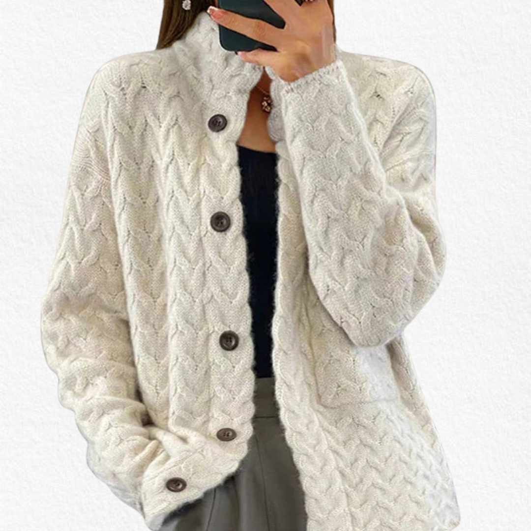 Women's Chunky Cable Cardigan for Cold Days - photo 1