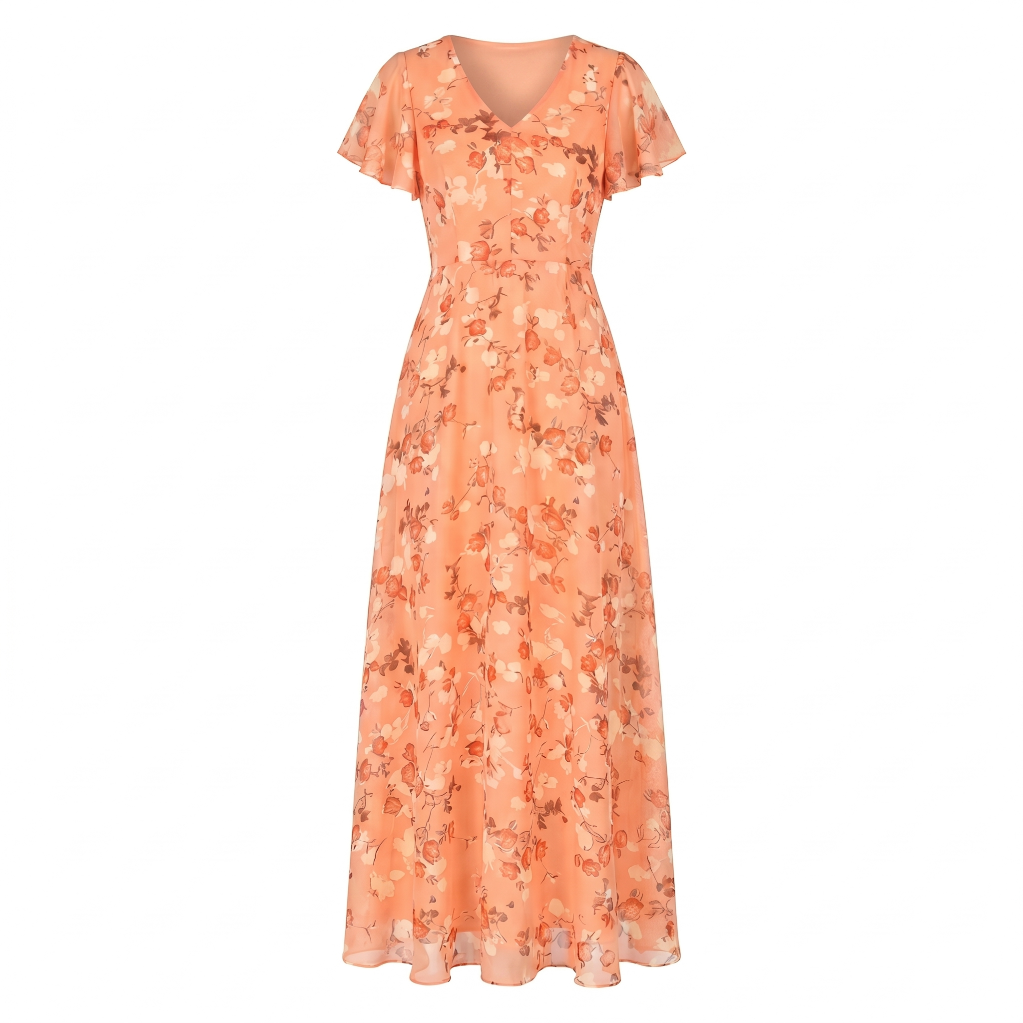 Rochie maxi de cocktail pentru femei, cu imprimeu floral și mâneci fluture