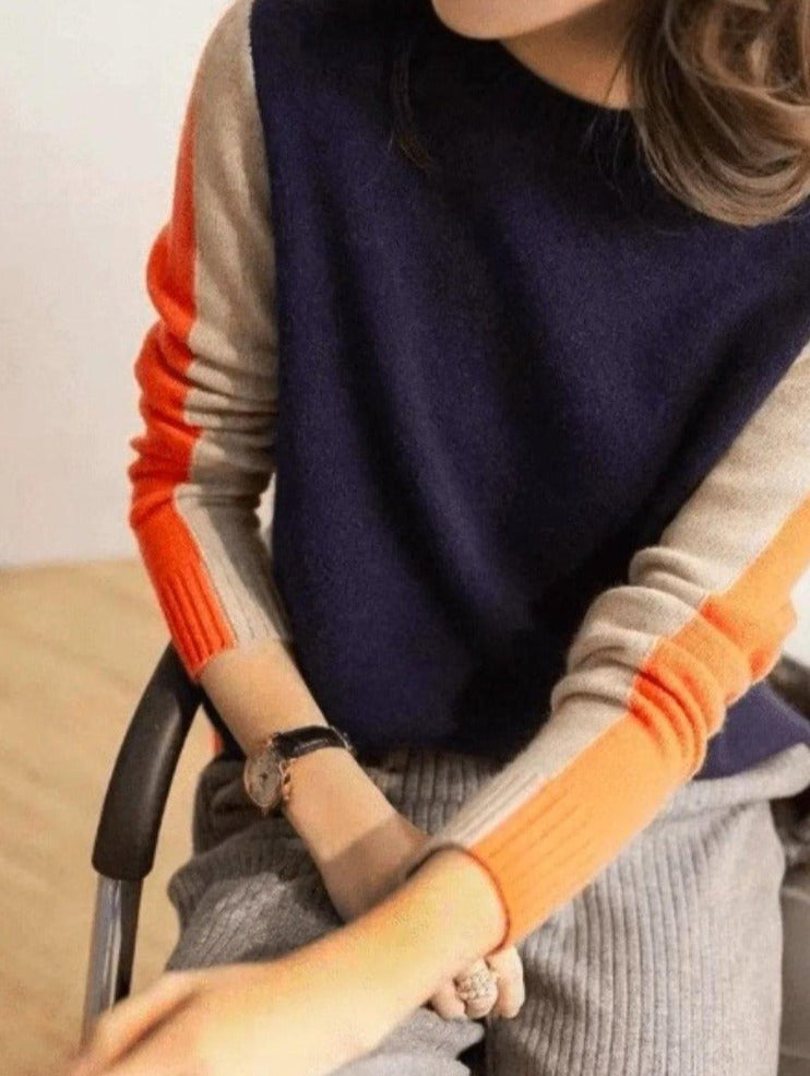 Women's Contrast Sleeve Knit Sweater - photo 2