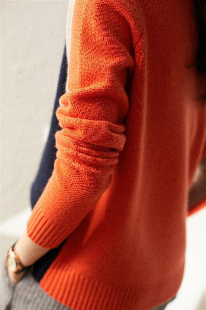 Women's Contrast Sleeve Knit Sweater - photo 3