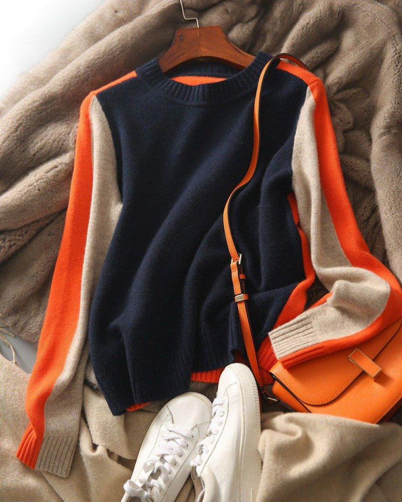 Women's Contrast Sleeve Knit Sweater - photo 4