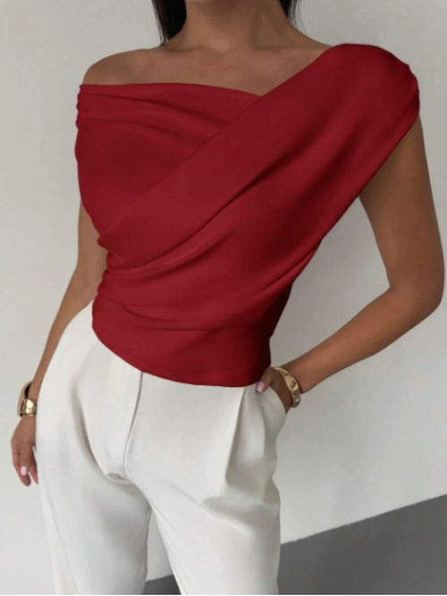 Women's Draped Shoulder Top for Evening Occasions - photo 3