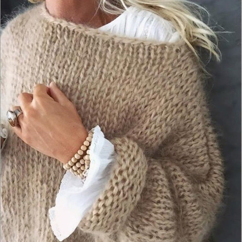 Women's Embroidered Knit Sweater with Floral Detail - photo 2